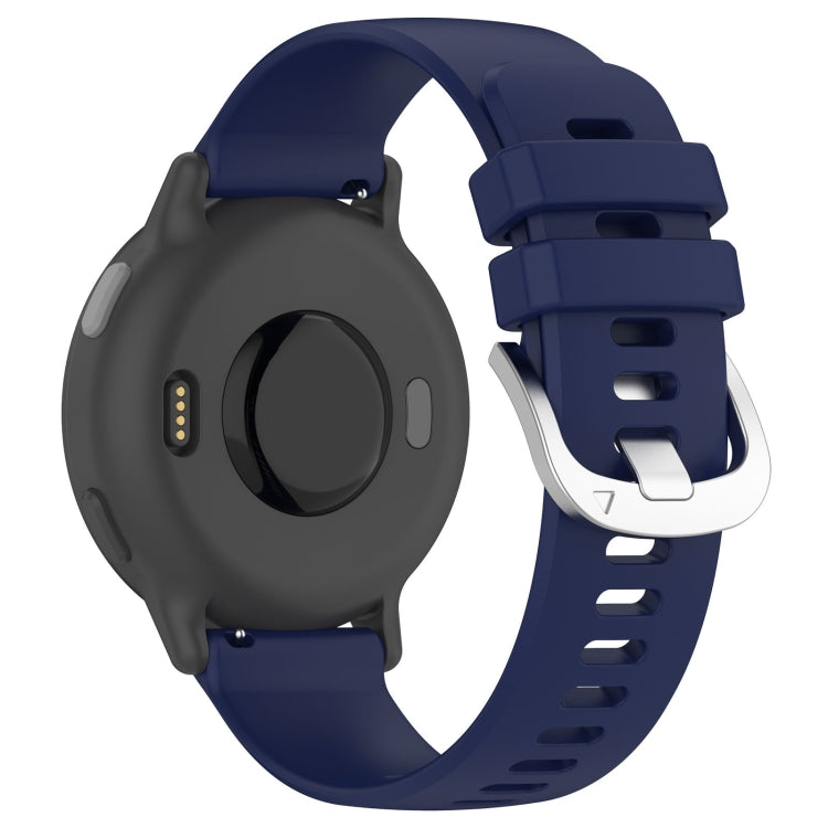 For Garmin Active5 Liquid Glossy Silver Buckle Silicone Watch Band(Dark Blue) - free shipping - PMC TechLife - Order now!