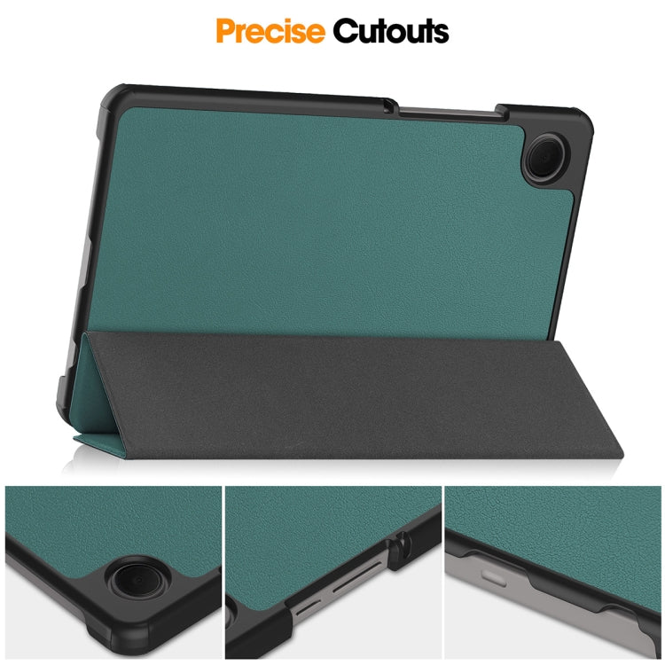For Samsung Galaxy Tab A9 8.7 ENKAY Tri-fold Custer Texture Leather Smart Tablet Case(White) - free shipping - PMc TechLife - Order now!