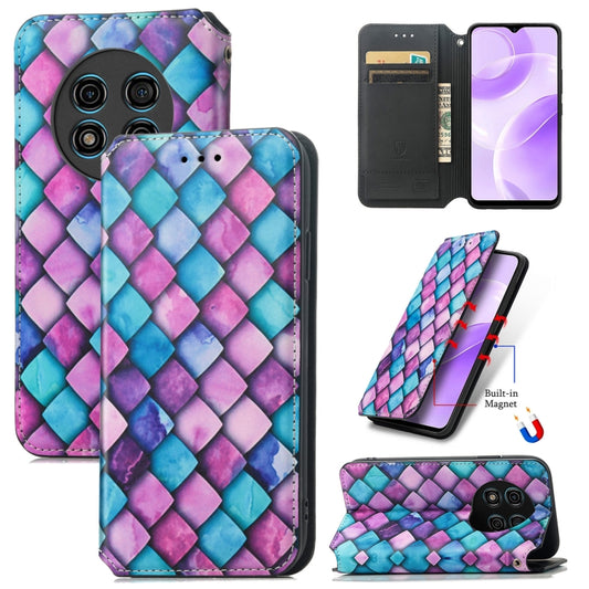 For Ulefone Note 15 CaseNeo Colorful Magnetic Leather Phone Case(Purple Scales) - Ulefone Cases by PMC Jewellery | Online Shopping South Africa | PMC Jewellery | Buy Now Pay Later Mobicred