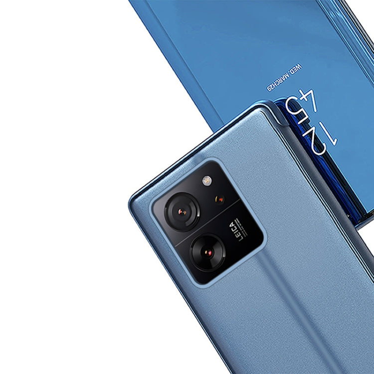For Xiaomi Redmi Note 13 Pro+ Plated Mirror Horizontal Flip Leather Phone Case with Holder(Silver) - Note 13 Pro+ Cases by PMC TechLife | Online Shopping South Africa | PMC TechLife