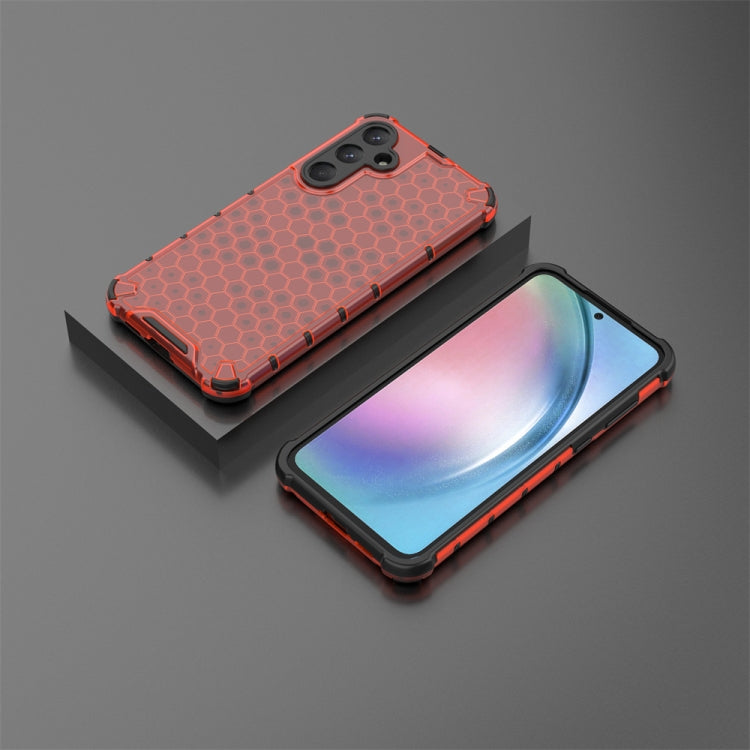 For Samsung Galaxy A55 Shockproof Honeycomb Phone Case(Red) - Galaxy Phone Cases by PMC TechLife | Online Shopping South Africa | PMC TechLife