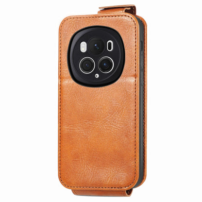 For Honor Magic6 Pro Zipper Wallet Vertical Flip Leather Phone Case(Brown) - Honor Cases by PMC Jewellery | Online Shopping South Africa | PMC Jewellery | Buy Now Pay Later Mobicred