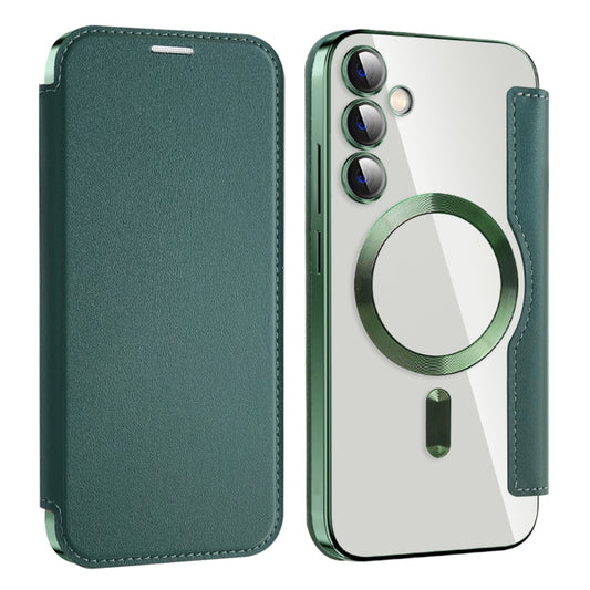 For Samsung Galaxy S23 FE 5G MagSafe Magnetic RFID Anti-theft Leather Phone Case(Green) - Galaxy S23 FE 5G Cases by PMC Jewellery | Online Shopping South Africa | PMC Jewellery