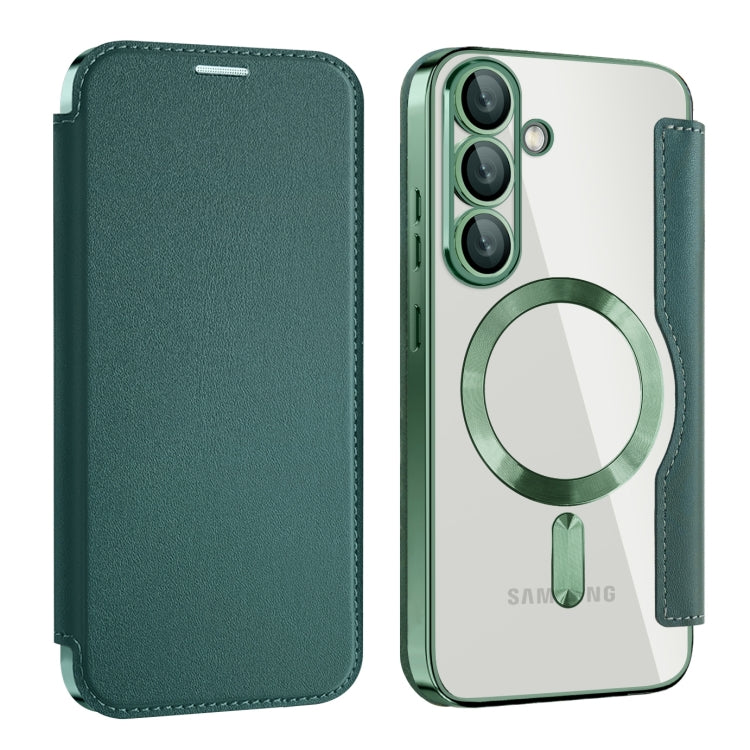 For Samsung Galaxy S25 5G Shield MagSafe RFID Anti-theft Leather Phone Case(Green) - Galaxy S25 5G Cases by PMC Jewellery | Online Shopping South Africa | PMC Jewellery | Buy Now Pay Later Mobicred