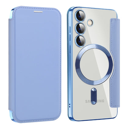 For Samsung Galaxy S25+ 5G Shield MagSafe RFID Anti-theft Leather Phone Case(Blue) - Galaxy S25+ 5G Cases by PMC Jewellery | Online Shopping South Africa | PMC Jewellery | Buy Now Pay Later Mobicred