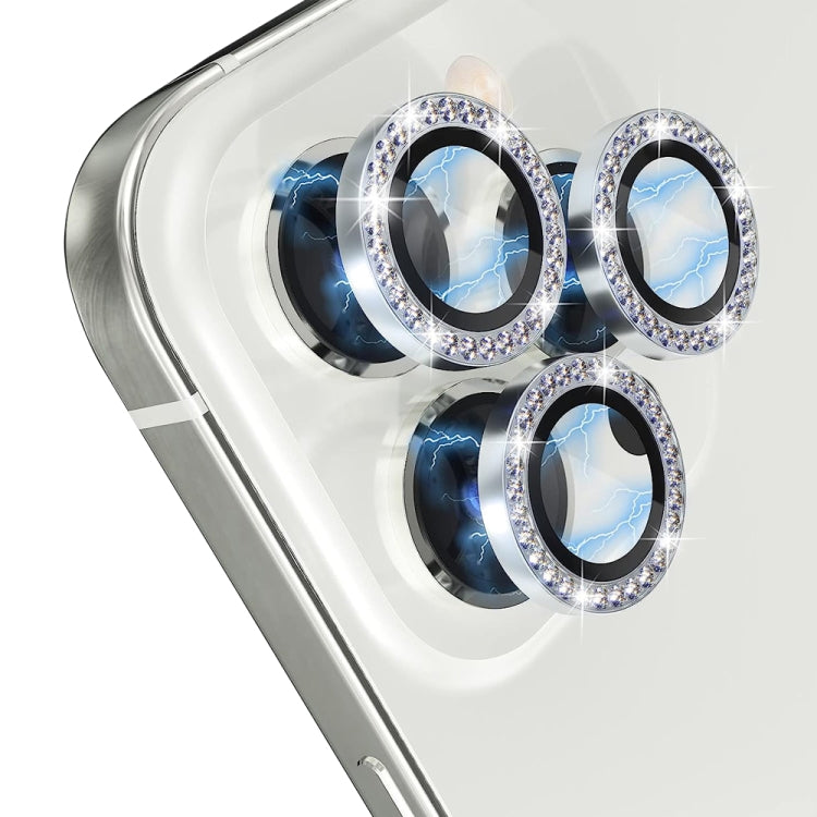 For iPhone 15 Pro / 15 Pro Max NORTHJO Camera Lens Protector Tempered Glass Metal Rhinestone Ring Film(Silver) - iPhone 15 Pro Tempered Glass by NORTHJO | Online Shopping South Africa | PMC Jewellery | Buy Now Pay Later Mobicred