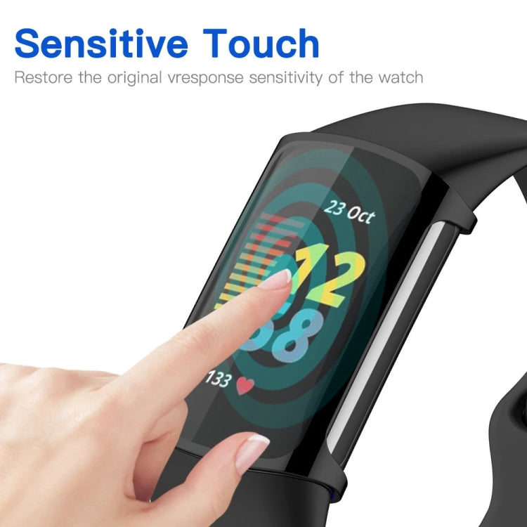 For Fitbit Charge 6 / 5 TPU Shell + Film Integrated Watch Protective Case(Transparent) - Watch Cases by PMC TechLife | Online Shopping South Africa | PMC TechLife | Buy Now Pay Later Mobicred