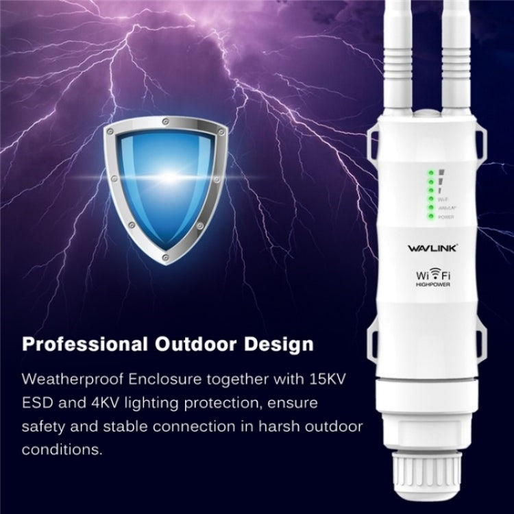 WAVLINK WN570HN2 With PoE Powered WAN/ AP / Repeater Mode 300Mbps Outdoor Router, Plug:US Plug - Wireless Routers by WAVLINK | Online Shopping South Africa | PMC Jewellery | Buy Now Pay Later Mobicred