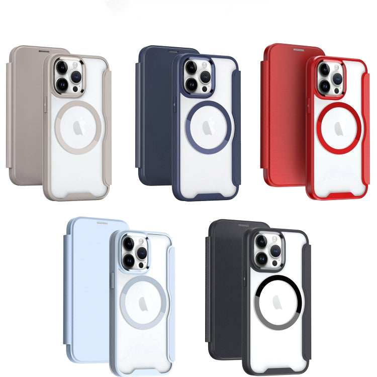 For iPhone 15 Pro Max MagSafe RFID Blocking Adsorption Flip Leather Phone Case(Blue) - iPhone 15 Pro Max Cases by PMC TechLife | Online Shopping South Africa | PMC TechLife