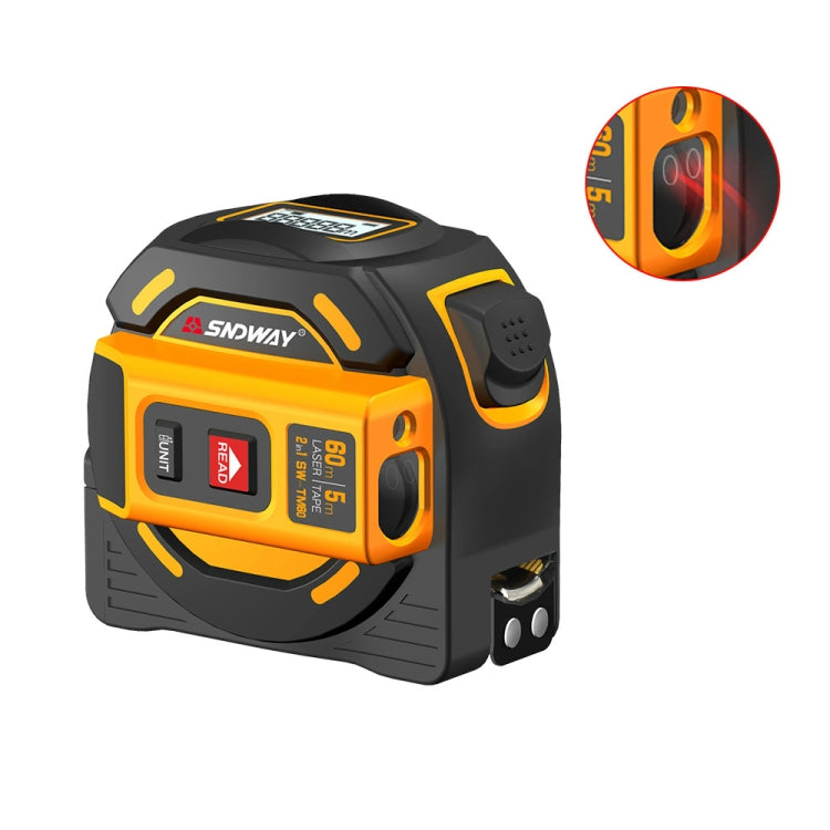 SNDWAY SW-TM60 60m Digital Rangefinder Laser Distance Meter Tape Multi-function Self-Locking Hand Tool Device - free shipping - PMC Jewellery - Order now!