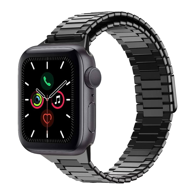 For Apple Watch Series 5 40mm Bamboo Magnetic Stainless Steel Metal Watch Strap(Black) - Watch Bands by PMC Jewellery | Online Shopping South Africa | PMC Jewellery