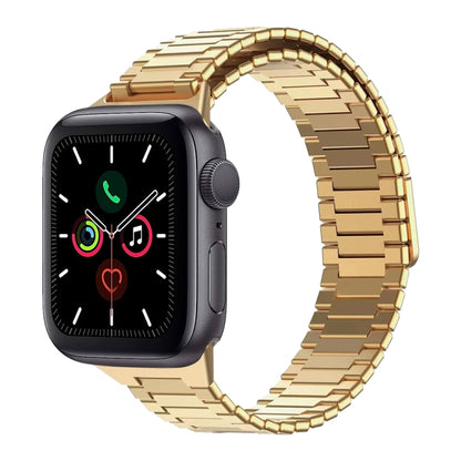 For Apple Watch Series 5 40mm Bamboo Magnetic Stainless Steel Metal Watch Strap(Gold) - Watch Bands by PMC Jewellery | Online Shopping South Africa | PMC Jewellery