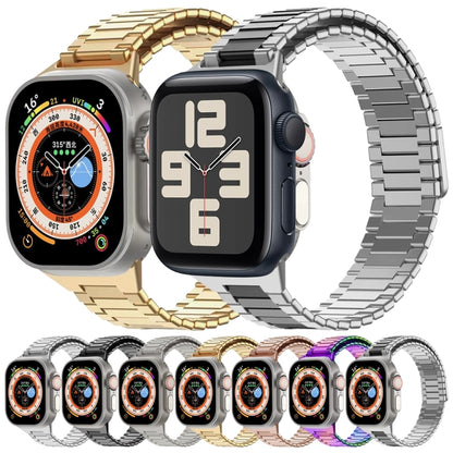 For Apple Watch Series 6 44mm Bamboo Magnetic Stainless Steel Metal Watch Strap(Rose Gold) - Watch Bands by PMC Jewellery | Online Shopping South Africa | PMC Jewellery