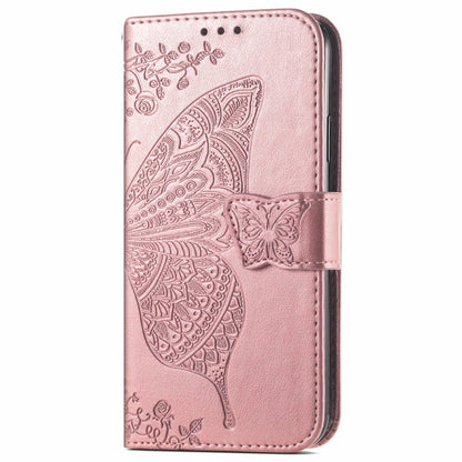 For Blackview A96 Butterfly Love Flower Embossed Leather Phone Case(Rose Gold) - More Brand by PMC Jewellery | Online Shopping South Africa | PMC Jewellery | Buy Now Pay Later Mobicred