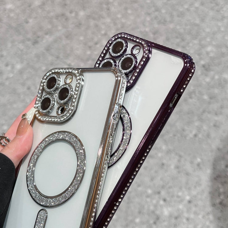 For iPhone 16 Pro Max Diamond Plated MagSafe TPU Phone Case(Purple) - iPhone 16 Pro Max Cases by PMC TechLife | Online Shopping South Africa | PMC TechLife | Buy Now Pay Later Mobicred
