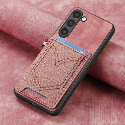 For Samsung Galaxy S25+ 5G Denim Texture Leather Skin Phone Case with Card Slot(Pink) - Galaxy S25+ 5G Cases by PMC Jewellery | Online Shopping South Africa | PMC Jewellery | Buy Now Pay Later Mobicred