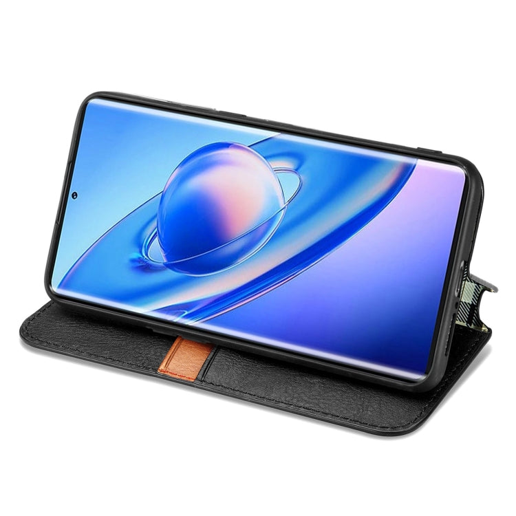For Blackview A200 Pro Cubic Grid Pressed Magnetic Leather Phone Case(Black) - More Brand by PMC TechLife | Online Shopping South Africa | PMC TechLife