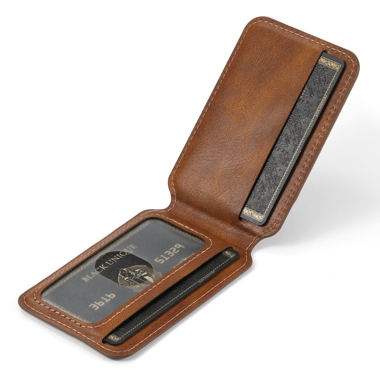 For iPhone 15 Suteni H15 MagSafe Oil Eax Leather Detachable Wallet Back Phone Case(Khaki) - iPhone 15 Cases by Suteni | Online Shopping South Africa | PMC Jewellery | Buy Now Pay Later Mobicred