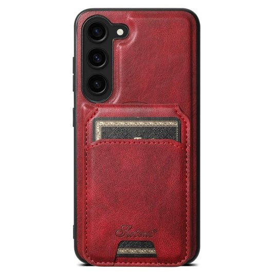 For Samsung Galaxy S25 5G Suteni H15  Oil Eax Leather Detachable Wallet Back Phone Case(Red) - Galaxy S25 5G Cases by Suteni | Online Shopping South Africa | PMC Jewellery | Buy Now Pay Later Mobicred