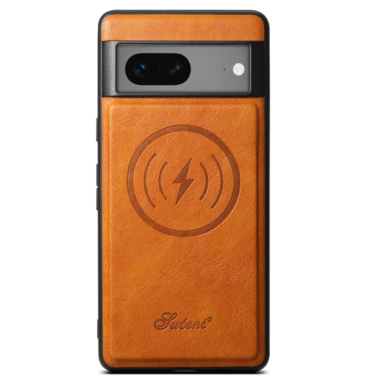 For Google Pixel 8 Suteni H15 Oil Eax Leather Detachable Wallet Back Phone Case(Khaki) - Google Cases by Suteni | Online Shopping South Africa | PMC Jewellery | Buy Now Pay Later Mobicred