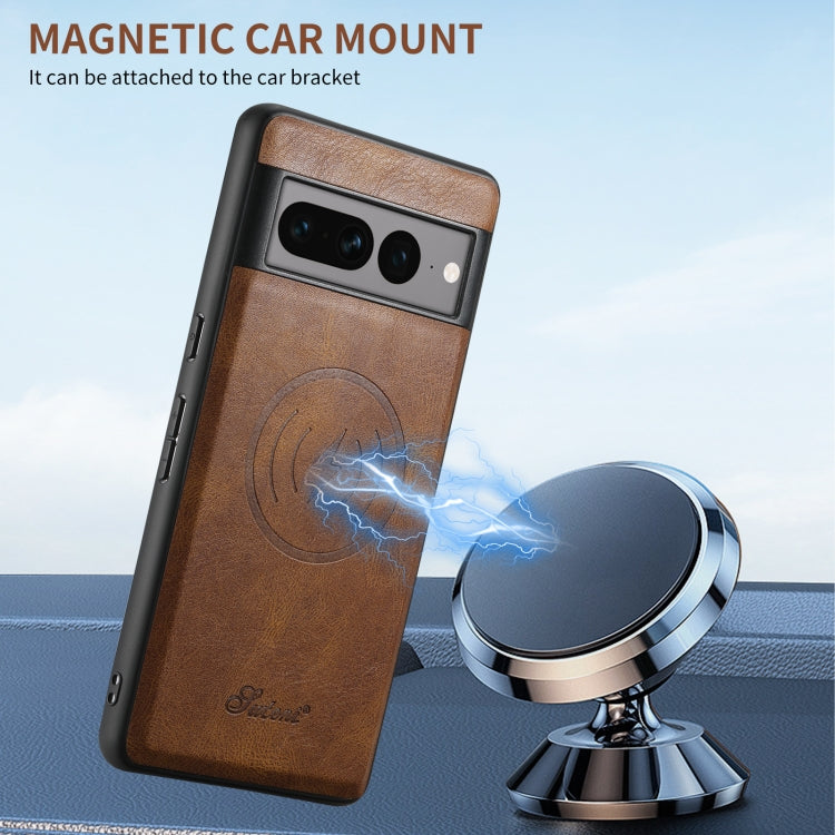 For Google Pixel 6 Suteni H15 Oil Eax Leather Detachable Wallet Back Phone Case(Khaki) - free shipping - PMC Jewellery - Order now!