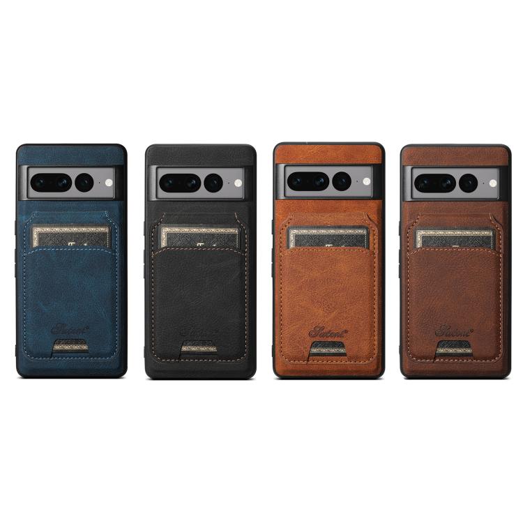 For Google Pixel 8 Suteni H16 Litchi Texture Leather Detachable Wallet Back Phone Case(Blue) - Google Cases by Suteni | Online Shopping South Africa | PMC TechLife | Buy Now Pay Later Mobicred