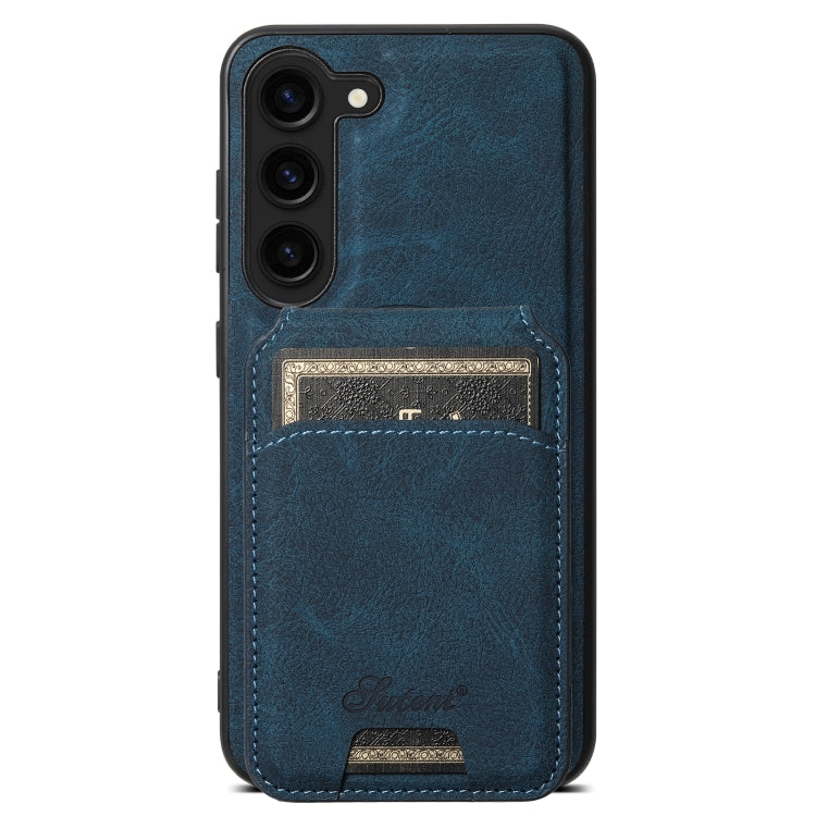 For Samsung Galaxy S24+ 5G Suteni H16 Litchi Texture Leather Detachable Wallet Back Phone Case(Blue) - Galaxy S24+ 5G Cases by Suteni | Online Shopping South Africa | PMC Jewellery | Buy Now Pay Later Mobicred