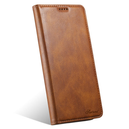 For iPhone 16 Pro Max Suteni J02 Oil Wax Wallet Leather Phone Case(Brown) - iPhone 16 Pro Max Cases by Suteni | Online Shopping South Africa | PMC Jewellery | Buy Now Pay Later Mobicred