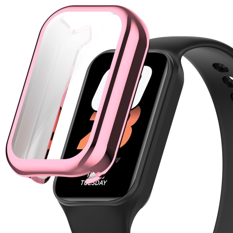 For Xiaomi Smart Band 8 Active Full Package TPU Electroplated Watch Protective Case(Pink) - Watch Cases by PMC TechLife | Online Shopping South Africa | PMC TechLife | Buy Now Pay Later Mobicred