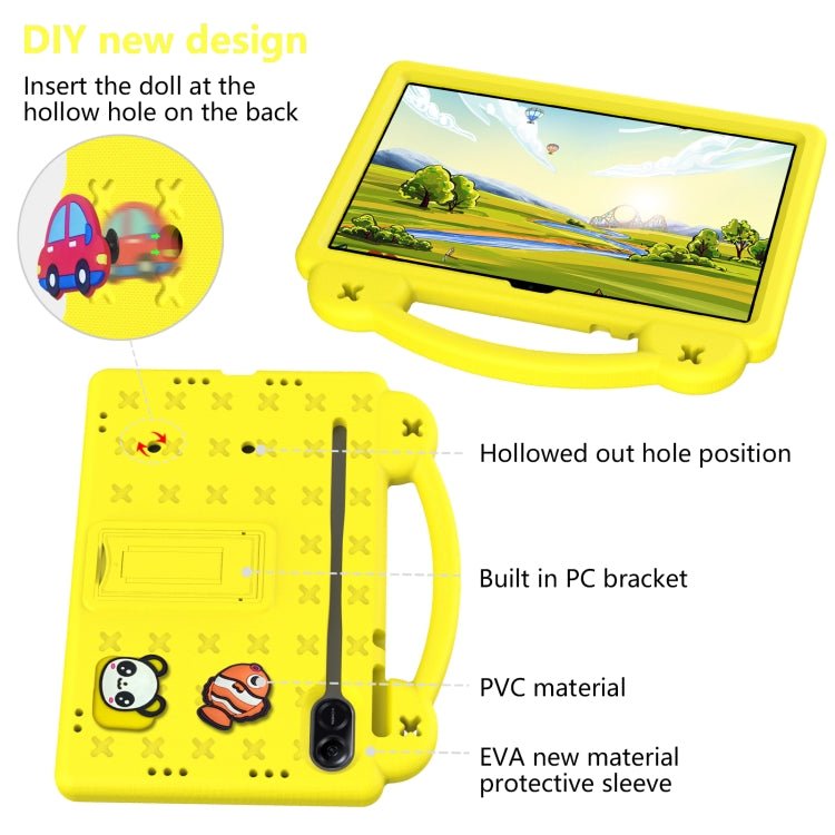 For Honor X8 Pro 11.5 Handle Kickstand Children EVA Shockproof Tablet Case(Yellow) - Honor by PMC TechLife | Online Shopping South Africa | PMC TechLife | Buy Now Pay Later Mobicred