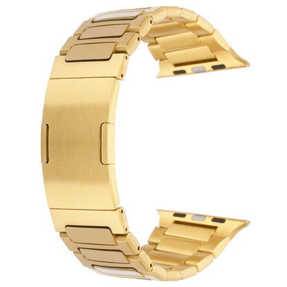 For Apple Watch Series 9 45mm Stainless Steel H-Shaped Fold Buckle Watch Band(Gold) - Watch Bands by PMC Jewellery | Online Shopping South Africa | PMC Jewellery