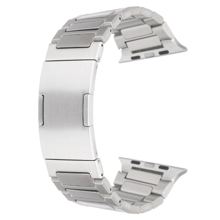 For Apple Watch Series 4 40mm Stainless Steel H-Shaped Fold Buckle Watch Band(Silver) - Watch Bands by PMC Jewellery | Online Shopping South Africa | PMC Jewellery