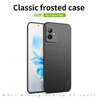 For Honor 100 MOFI Fandun Series Frosted PC Ultra-thin All-inclusive Phone Case(Blue) - Honor Cases by MOFI | Online Shopping South Africa | PMC Jewellery