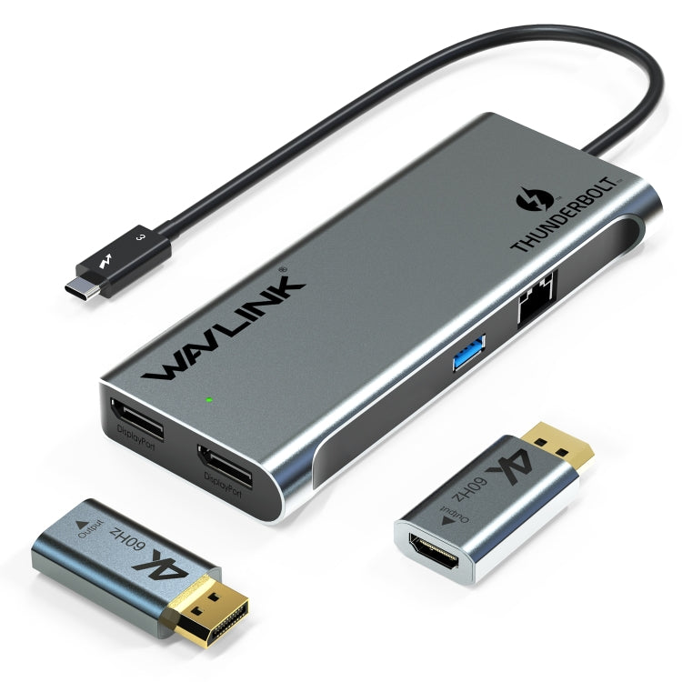 WAVLINK WL-UTD05H Thunderbolt 3 Dual 4K Mini Docking Station Converter With 2 DP to HD Adapters - Converter by WAVLINK | Online Shopping South Africa | PMC Jewellery | Buy Now Pay Later Mobicred