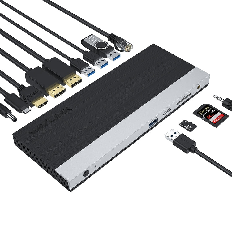 WAVLINK WL-UMD01 USB3.0 Splitter Docking Station Gigabit Ethernet / DP / HD Cable Converter(AU Plug) - free shipping - PMC Jewellery - Order now!