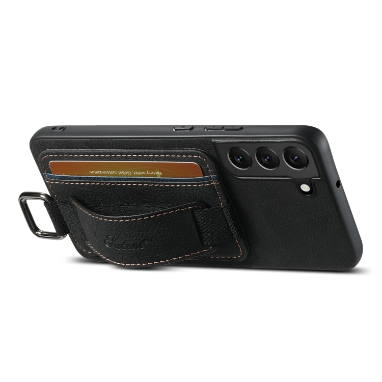 For Samsung Galaxy S24+ 5G Suteni H13 Litchi Leather Wrist Strap Wallet Back Phone Case(Black) - Galaxy S24+ 5G Cases by Suteni | Online Shopping South Africa | PMC Jewellery | Buy Now Pay Later Mobicred