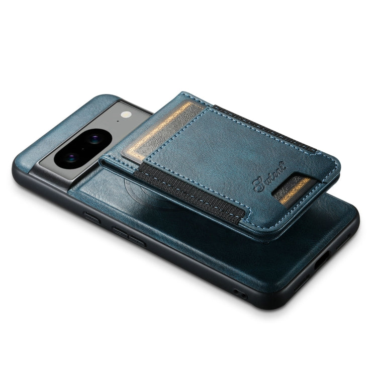 For Google Pixel 7 Pro Suteni H17 Oil Eax Leather Detachable Wallet Phone Case(Blue) - Google Cases by Suteni | Online Shopping South Africa | PMC Jewellery | Buy Now Pay Later Mobicred