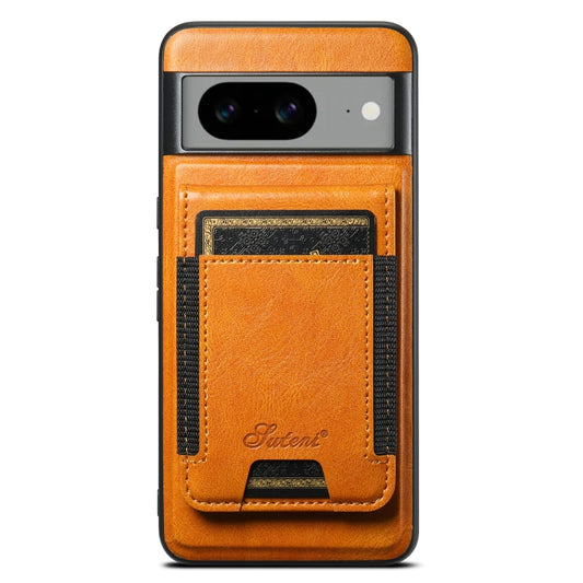 For Google Pixel 7 Suteni H17 Oil Eax Leather Detachable Wallet Phone Case(Khaki) - Google Cases by Suteni | Online Shopping South Africa | PMC Jewellery | Buy Now Pay Later Mobicred