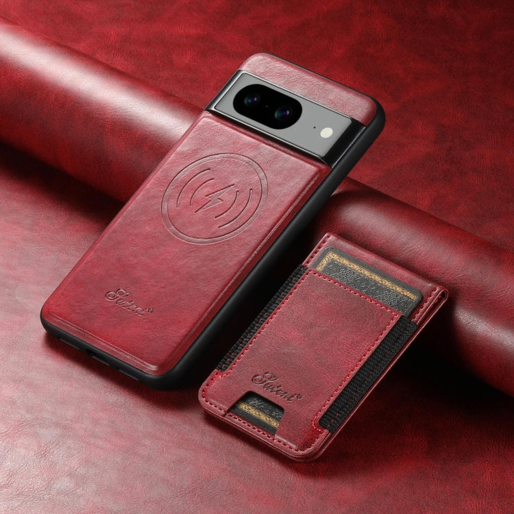 For Google Pixel 6a Suteni H17 Oil Eax Leather Detachable Wallet Phone Case(Red) - Google Cases by Suteni | Online Shopping South Africa | PMC Jewellery | Buy Now Pay Later Mobicred