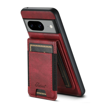 For Google Pixel 8a Suteni H17 Oil Eax Leather Detachable Wallet Phone Case(Red) - Google Cases by Suteni | Online Shopping South Africa | PMC Jewellery | Buy Now Pay Later Mobicred