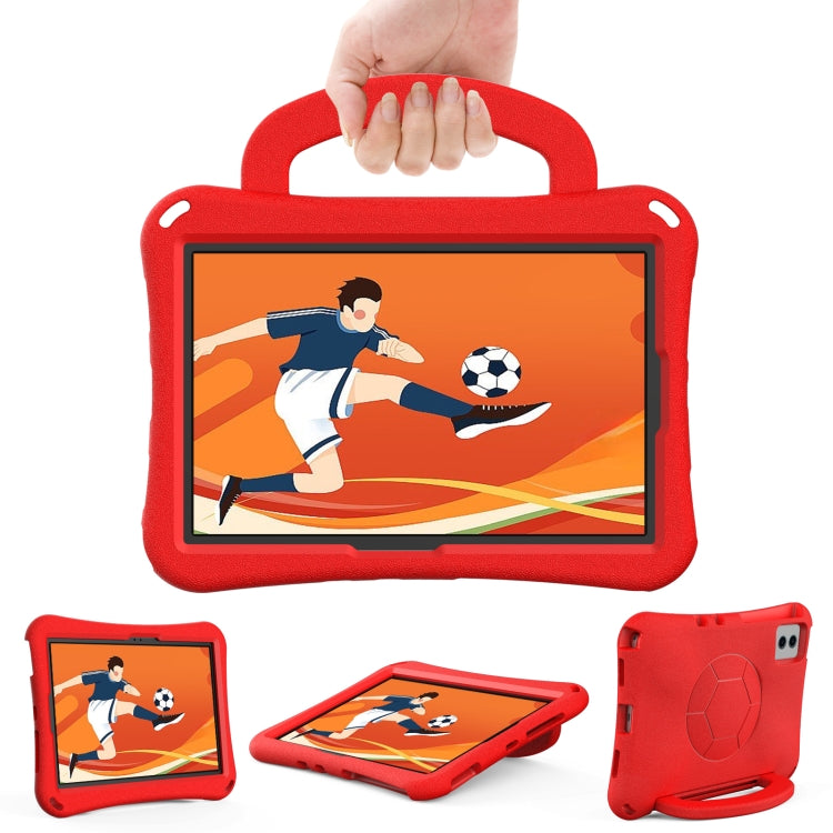 For Samsung Galaxy Tab S9 FE 11 X510 2023 Handle Football Shaped EVA Shockproof Tablet Case(Red) - Galaxy Tab S9 FE by PMC Jewellery | Online Shopping South Africa | PMC Jewellery | Buy Now Pay Later Mobicred