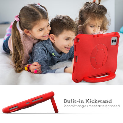 For Samsung Galaxy Tab S9 FE 11 X510 2023 Handle Football Shaped EVA Shockproof Tablet Case(Red) - Galaxy Tab S9 FE by PMC Jewellery | Online Shopping South Africa | PMC Jewellery | Buy Now Pay Later Mobicred