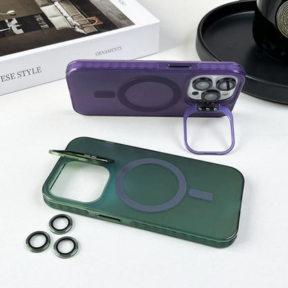 For iPhone 15 MagSafe Lens Holder PC Hybrid TPU Phone Case(Green) - iPhone 15 Cases by PMC Jewellery | Online Shopping South Africa | PMC Jewellery