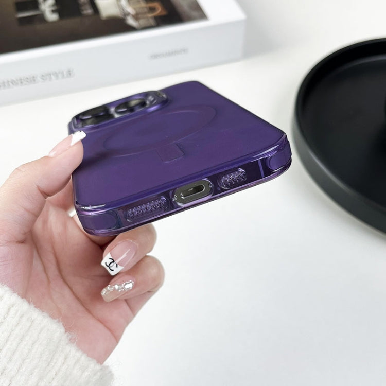 For iPhone 13 Pro MagSafe Lens Holder PC Hybrid TPU Phone Case(Purple) - iPhone 13 Pro Cases by PMC Jewellery | Online Shopping South Africa | PMC Jewellery