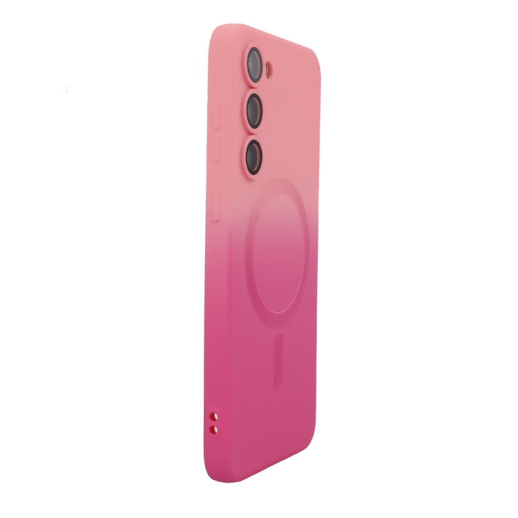 For Samsung Galaxy S23+ 5G ENKAY Hat-Prince MagSafe Rainbow Gradient Silicone Phone Case with Lens Film(Pink Rose) - Galaxy S23+ 5G Cases by ENKAY | Online Shopping South Africa | PMC Jewellery | Buy Now Pay Later Mobicred