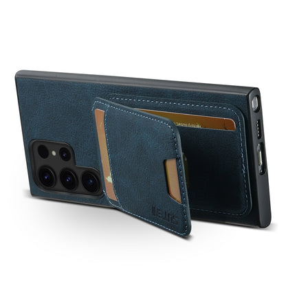 For Samsung Galaxy S24 Ultra 5G Suteni H02 Litchi Leather Card Wallet Stand Back Phone Case(Blue) - Galaxy S24 Ultra 5G Cases by Suteni | Online Shopping South Africa | PMC Jewellery | Buy Now Pay Later Mobicred