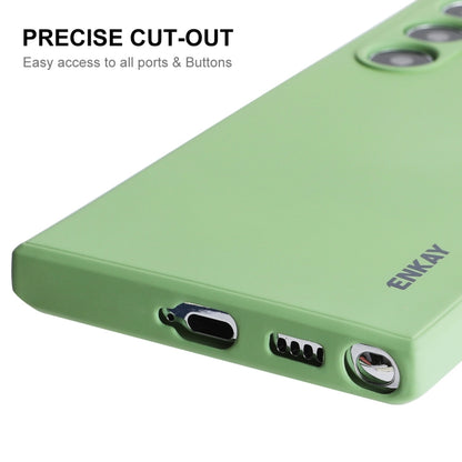 For Samsung Galaxy S24 Ultra 5G ENKAY Liquid Silicone Soft Shockproof Phone Case(Light Green) - Galaxy S24 Ultra 5G Cases by ENKAY | Online Shopping South Africa | PMC Jewellery | Buy Now Pay Later Mobicred