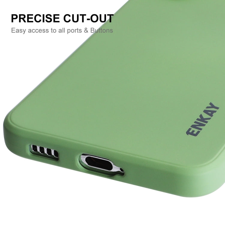 For Samsung Galaxy S24+ 5G ENKAY Liquid Silicone Soft Shockproof Phone Case(Light Green) - Galaxy S24+ 5G Cases by ENKAY | Online Shopping South Africa | PMC Jewellery | Buy Now Pay Later Mobicred