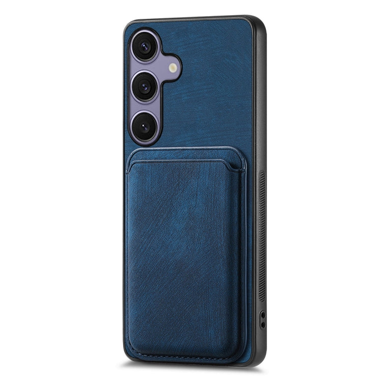 For Samsung Galaxy S25 5G Retro Leather Card Bag Magnetic Phone Case(Blue) - Galaxy S25 5G Cases by PMC Jewellery | Online Shopping South Africa | PMC Jewellery | Buy Now Pay Later Mobicred