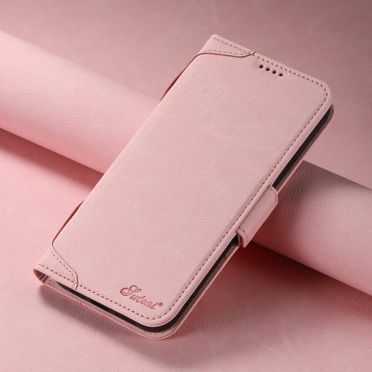 For iPhone 15 Pro Max SUTENI J07 Multifunctional Horizontal Flip Magsafe Leather Phone Case(Pink) - iPhone 15 Pro Max Cases by Suteni | Online Shopping South Africa | PMC Jewellery | Buy Now Pay Later Mobicred